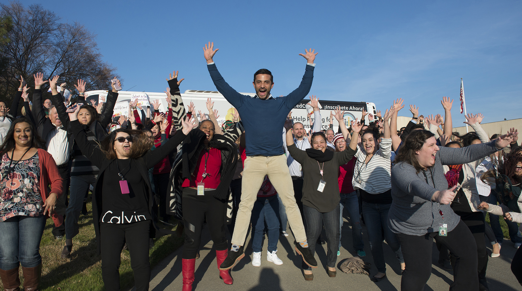 Group of people jumping in Sacramento